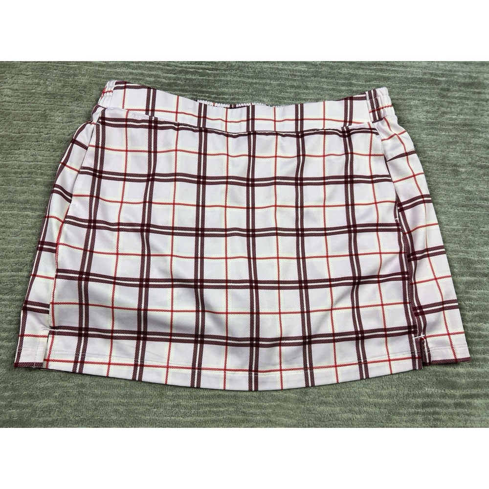 Lady Hagan Skorts Womens XL‎ Pink Plaid Pull on Elastic Waist Tennis